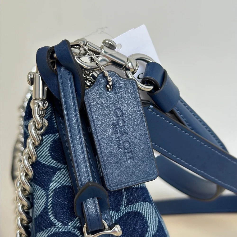 Coach Denim Juliet Bag Blue Shoulder Crossbody - Picture 5 of 9